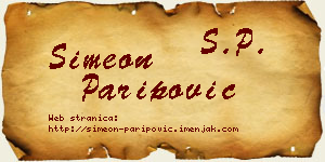 Simeon Paripović vizit kartica